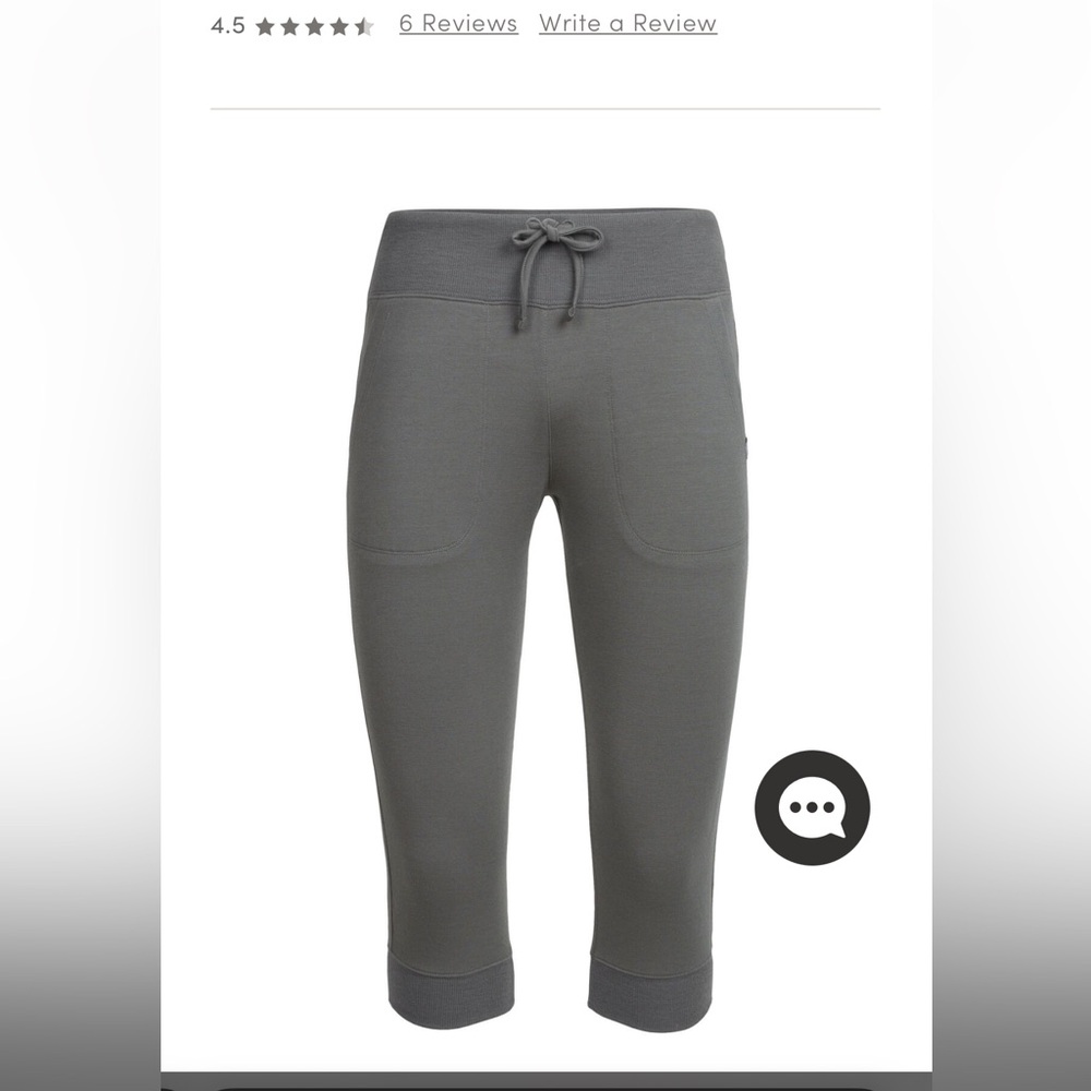 NWT Women’s Icebreaker Merino Mira Cropped Capri Jogger Cool Lite Grey Size S - Picture 2 of 16